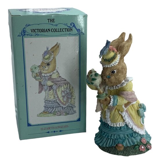 Vtg The Victorian Collection Elizabeth Longears Figurine Rabbit Anthropomorphic - Picture 1 of 7